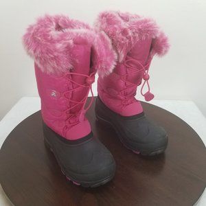 Kamik 5 Tall Snow Boots Pink Black Faux Fur Lined